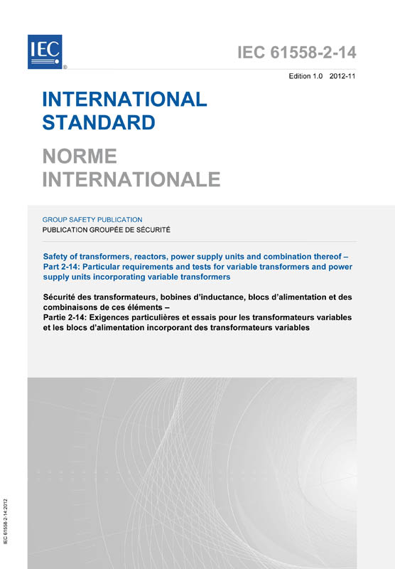 Cover IEC 61558-2-14:2012